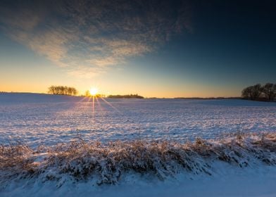 Landscape Frost Field Sky 