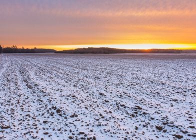 Landscape Frost Field Sky 