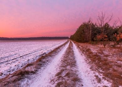 Landscape Frost Field Sky 