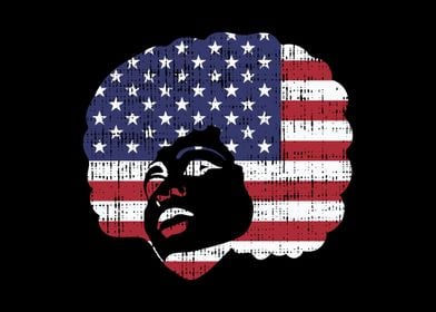 Afro Girl USA flag