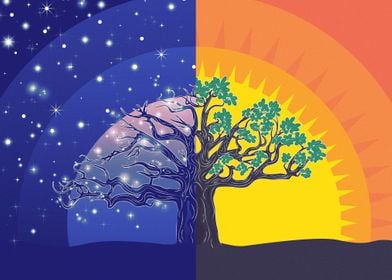 Day and night tree of life