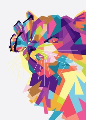 Beautiful pop art of cat