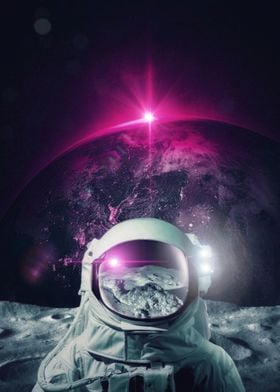 The Pink Planet and Moon