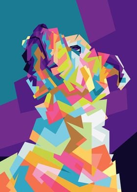 Colorful pop art of dog