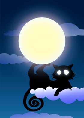 Moonholding Cat