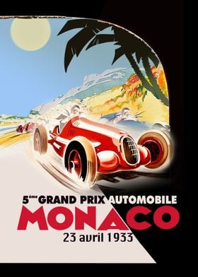 Monaco GP Vintage Poster