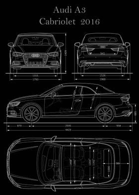 Audi A3 2016 Blueprint 