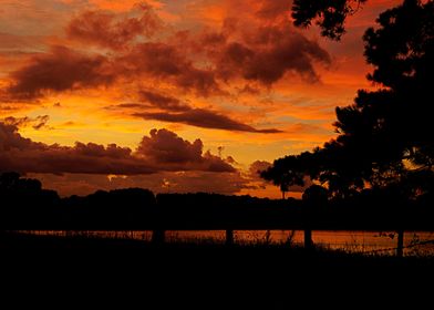 Sunset on the hillside 