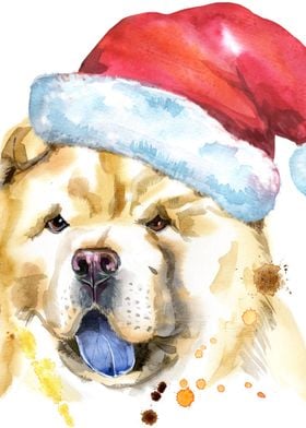 CHRISTMAS CHOW CHOW DOG 