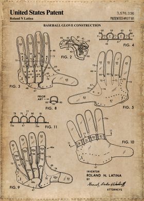 1971 baseball glove patent