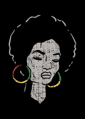 Afro Woman African Flag