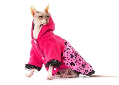 Pink coat Sphynx Cat