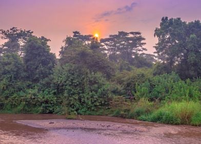 Sunrise on Ishasha river