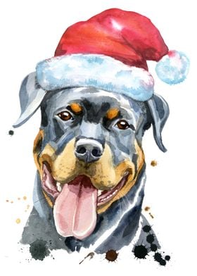 CHRISTMAS ROTTWEILER DOG