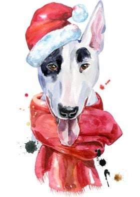 CHRISTMAS BULL TERRIER DOG