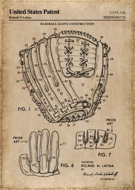 1971 baseball glove patent