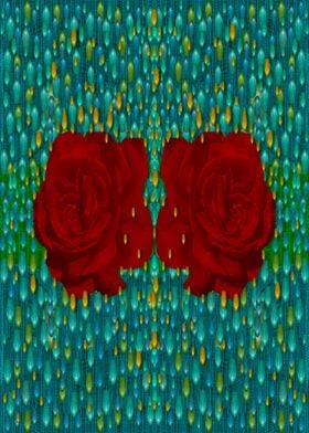 roses in the rain