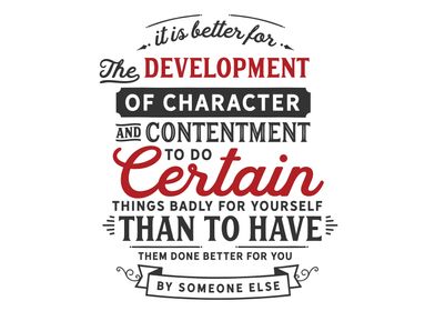 development of character