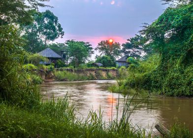 Sunrise on Ishasha river 