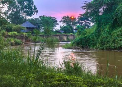 Sunrise on Ishasha river 