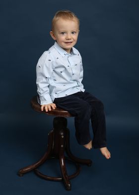 Blue brother on a chair