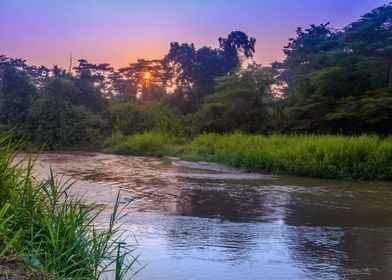 Sunrise on Ishasha river 