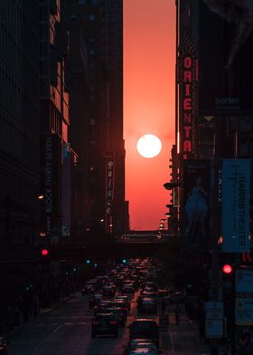amazing sunset cityscape 