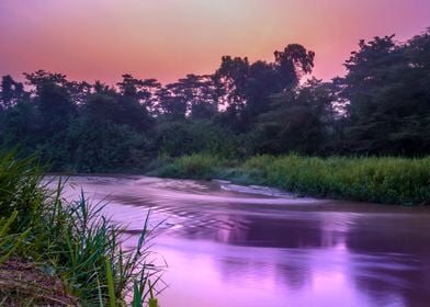 Sunrise on Ishasha river 