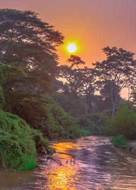 Sunrise on Ishasha river