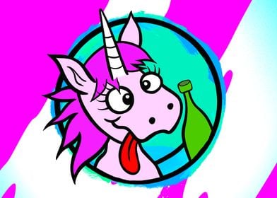 Drunk Unicorn Cartoon