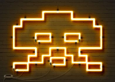 Space Invader neon sign