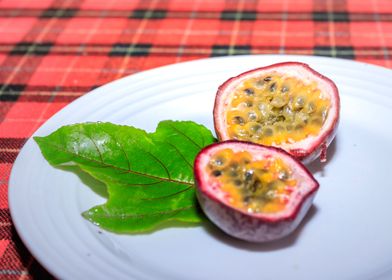 Passion fruit served