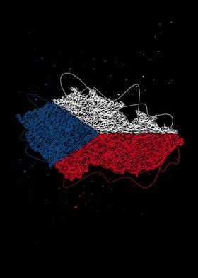 Czech Republic Map Flag