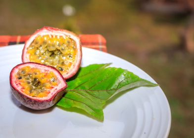 Passion fruit served