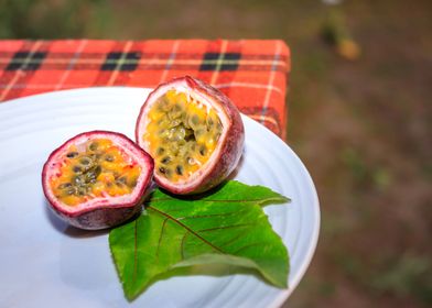 Passion fruit served