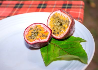 Passion fruit served