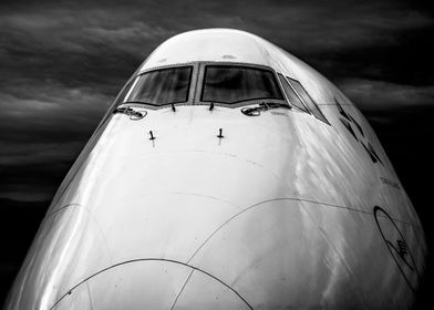 Boeing 747 Black and White