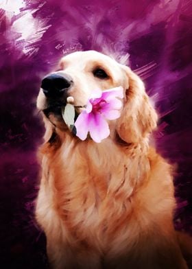 Adorable Dog with Flower
