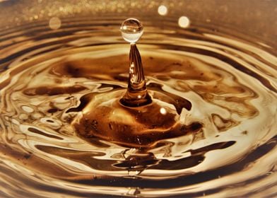 Golden water droplet