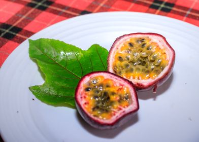 Passion fruit served