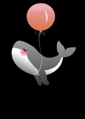 Whale with balloon gift