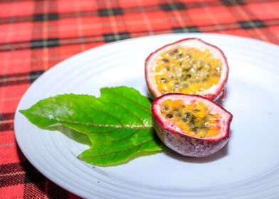 Passion fruit served