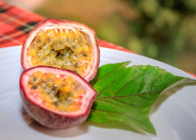 Passion fruit served