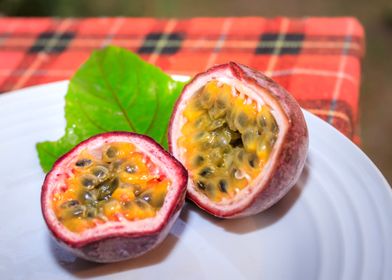 Passion fruit served