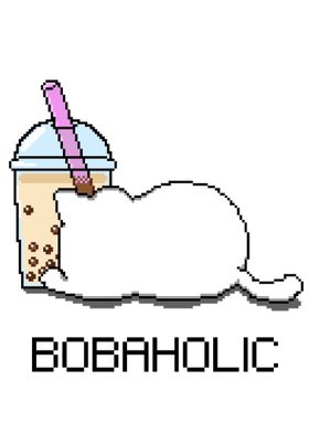 Bobaholic Pixel Cat