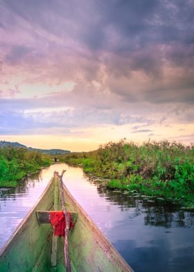 Sunset on Mabamba Swamp