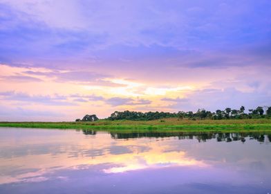 Sunset on Mabamba Swamp