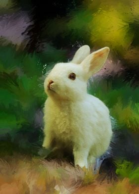 White Rabbit Painted