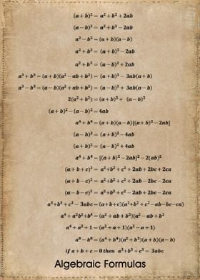 Algebraic Formulas