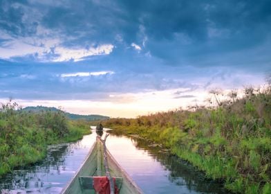 Sunset on Mabamba Swamp